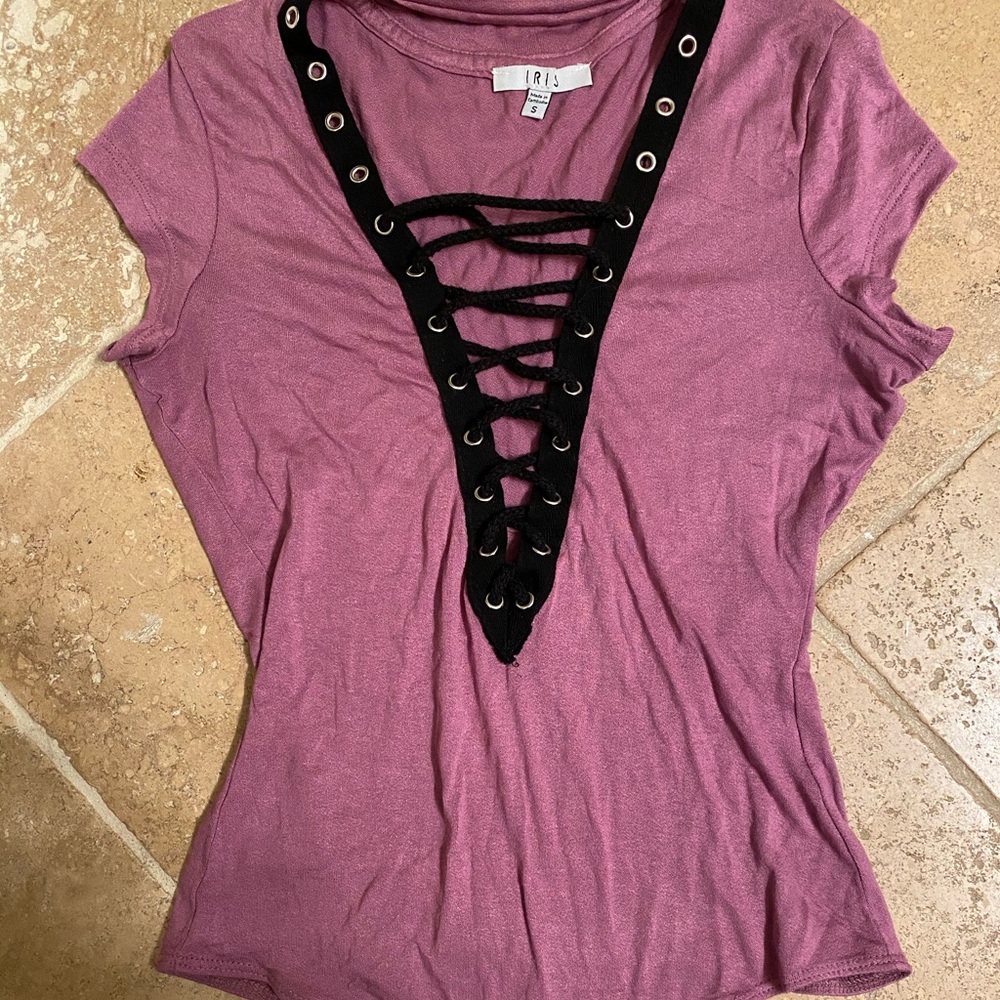 purple lace up body suit!